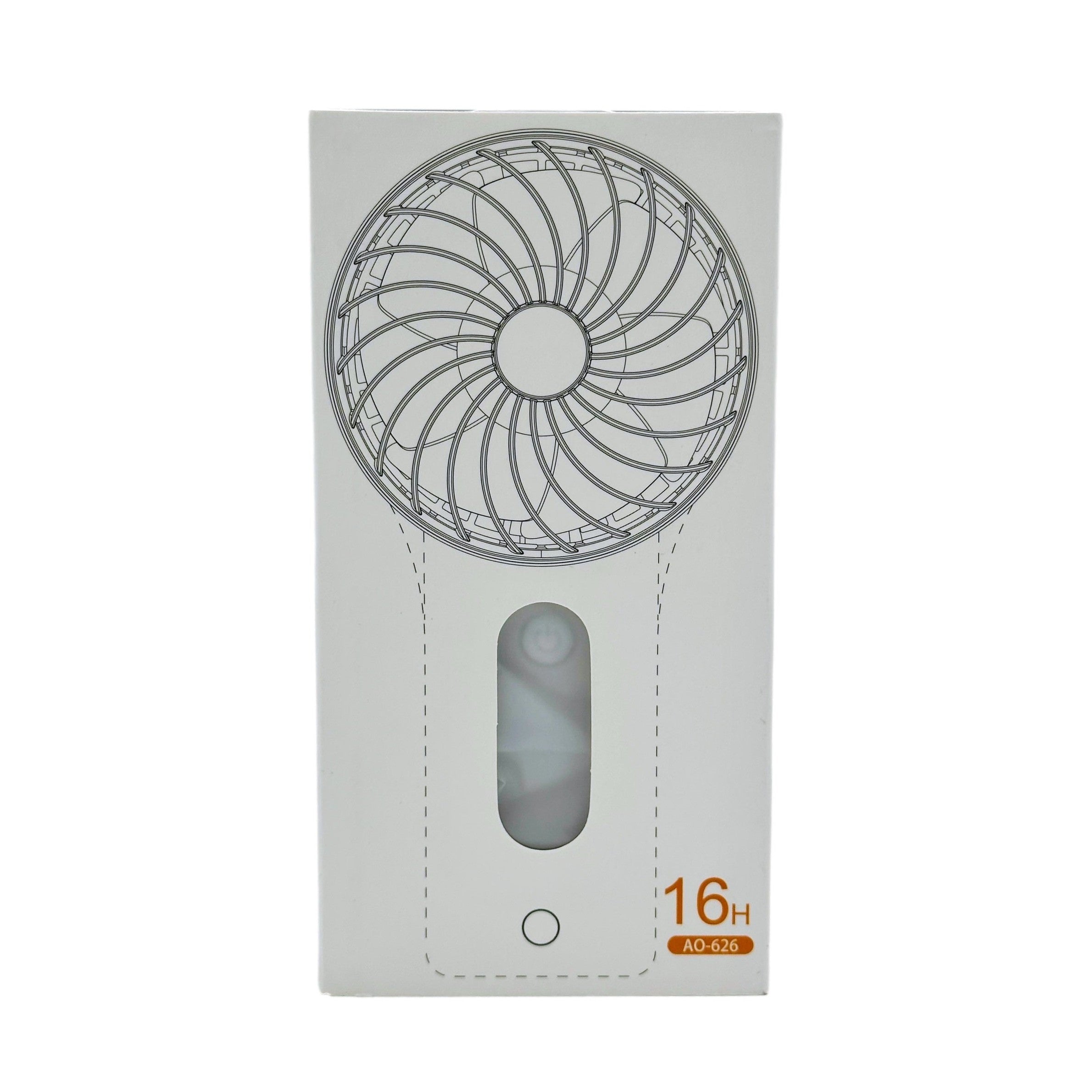 Box for a small white fan.